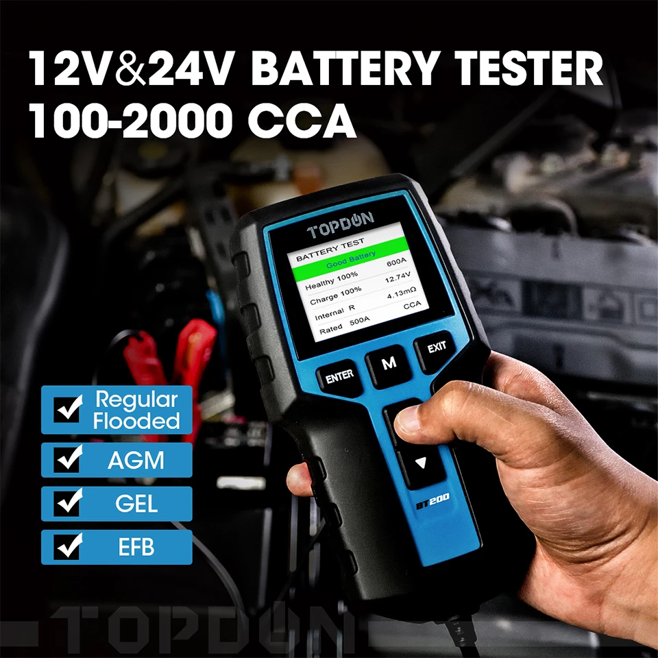 Topdon Bt V V Car Battery Tester Digital Automotive Diagnostic