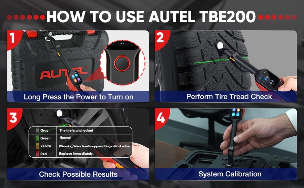 Autel MaxiTPMS TBE200E 2IN1 Tire Tread Depth Tester