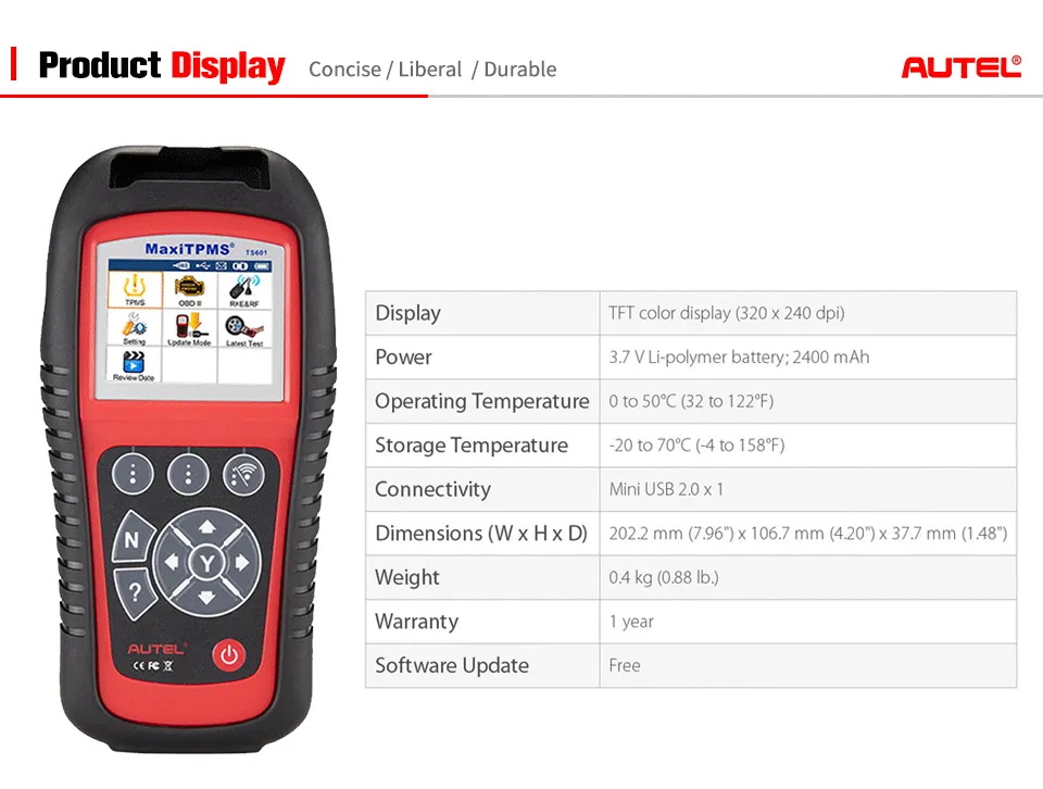 Autel TS601 TPMS TPMS tire pressure monitoring system