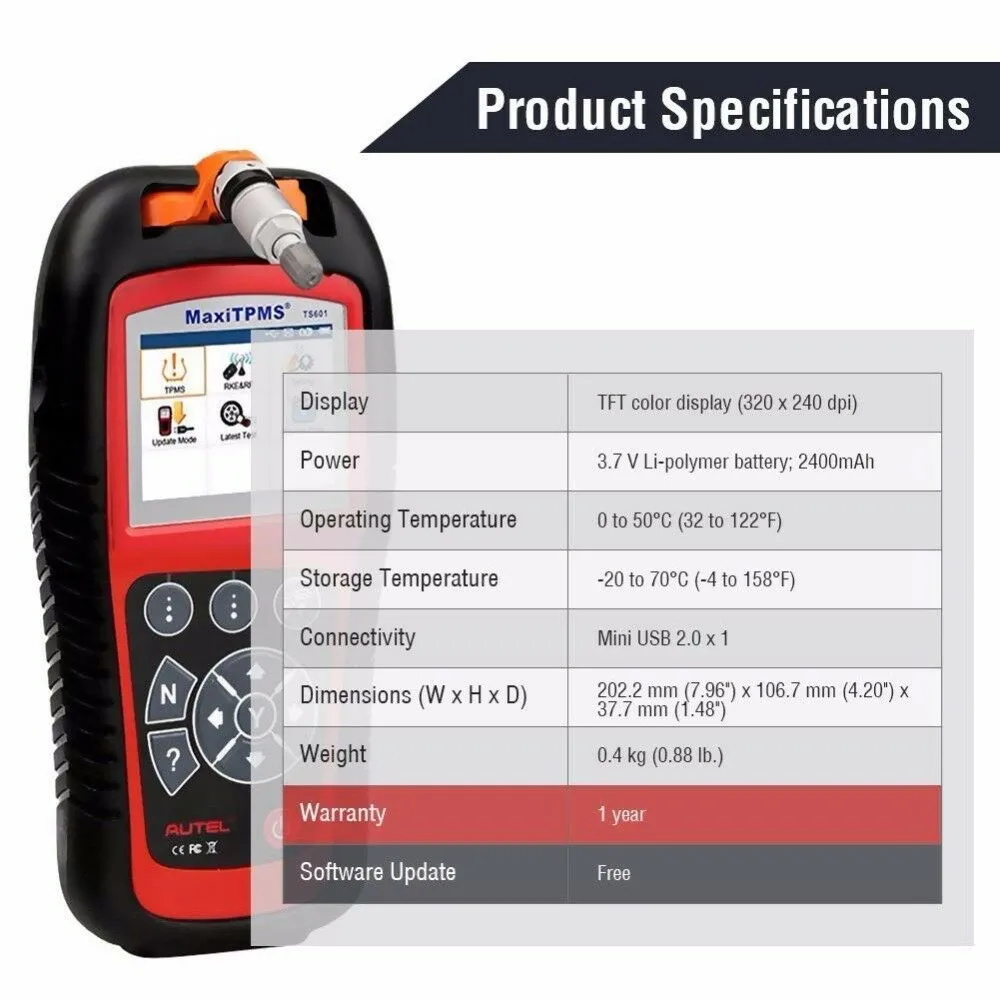 Système de surveillance de la pression des pneus Autel TS601 TPMS TPMS