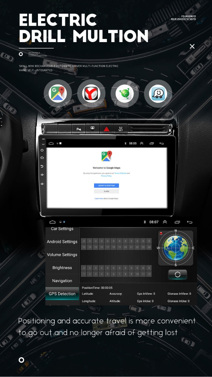 Autoradio 9 pouces Android 12.0 Compatible avec les smartphones Iphone et Android Carplay intégré / Android Auto