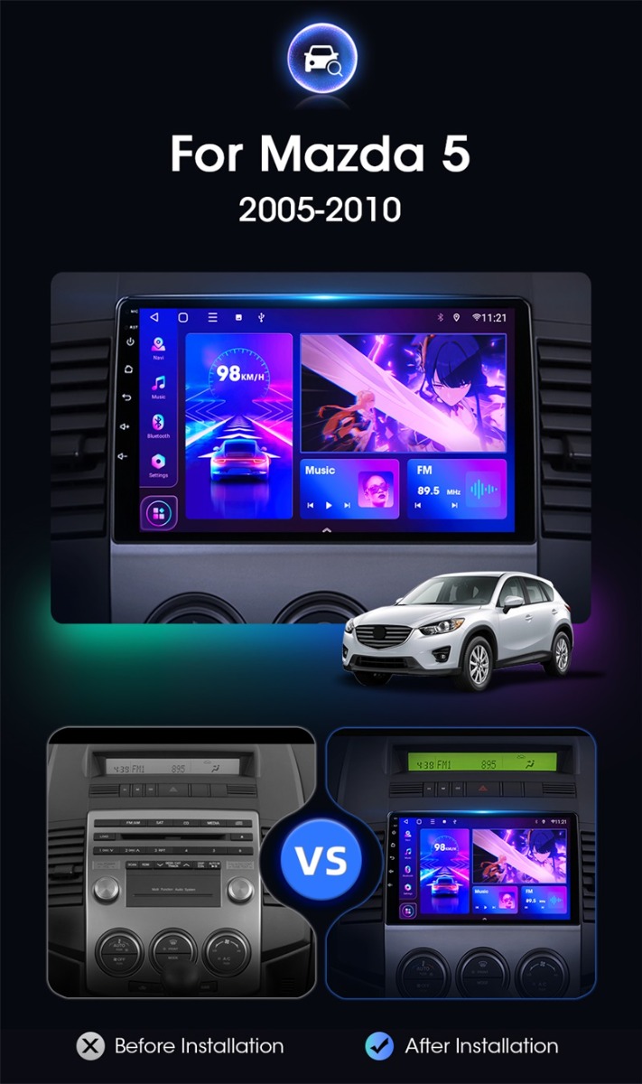 Android 12 Autoradio / Multimedia Für Mazda 3 2005-2010