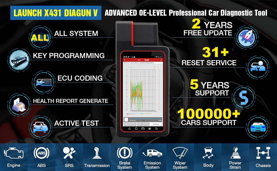 LAUNCH X431 Diagun V OBD2 Auto diagnose werkzeug voll systemCode Reader scanner 