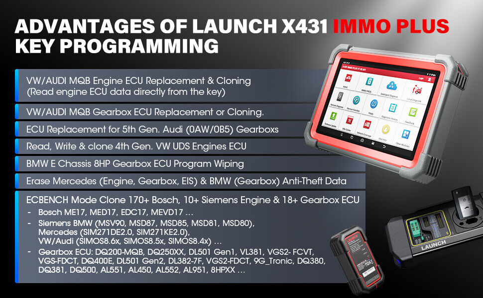 2023 LAUNCH X431 IMMO Plus Key Programming All System Diagnostic Scanner Tool