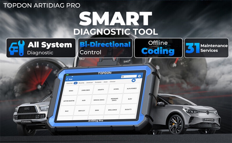 TOPDON ArtiDiag PRO ist ein umfassendes Kfz-Diagnosetool