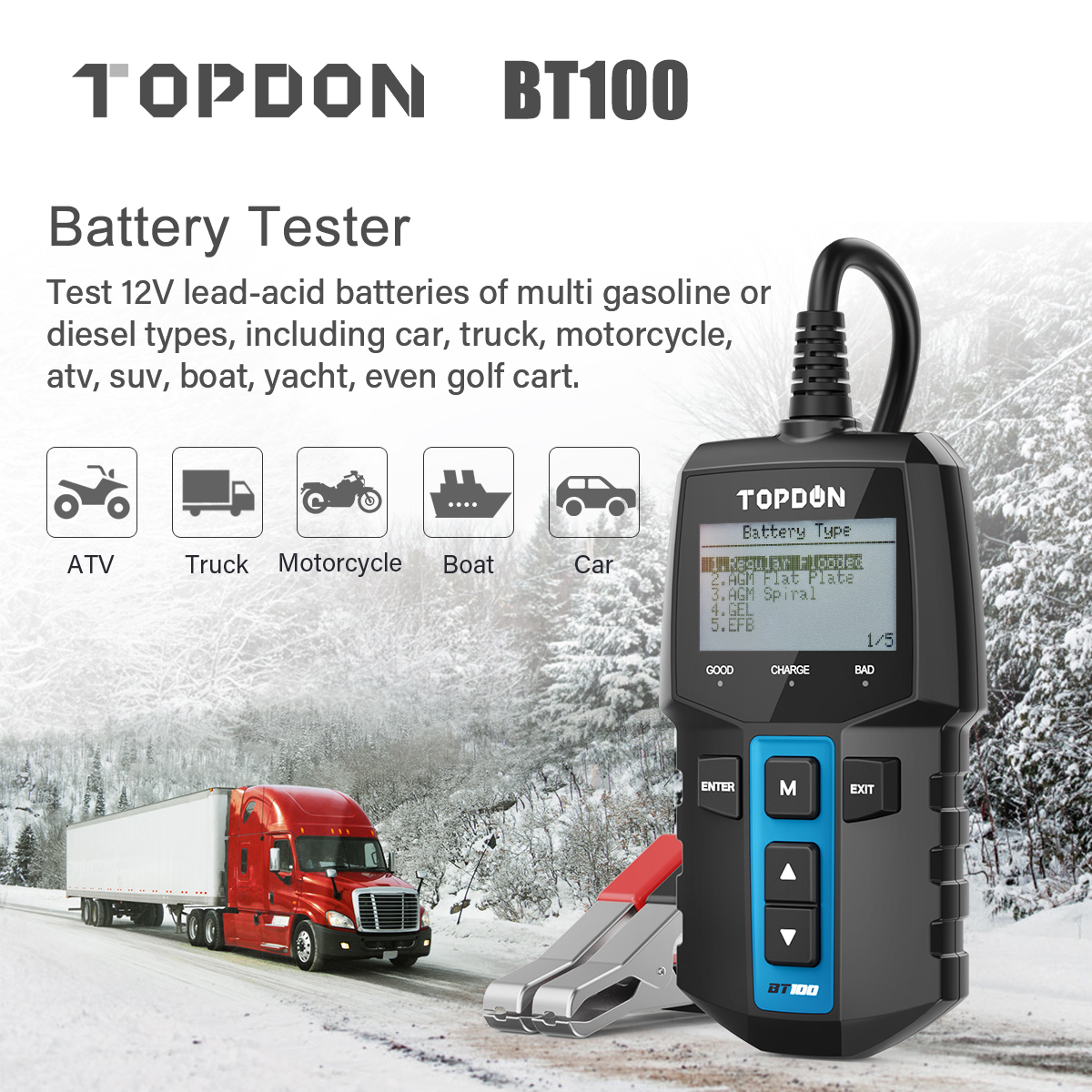 TOPDON BT100 car battery tester