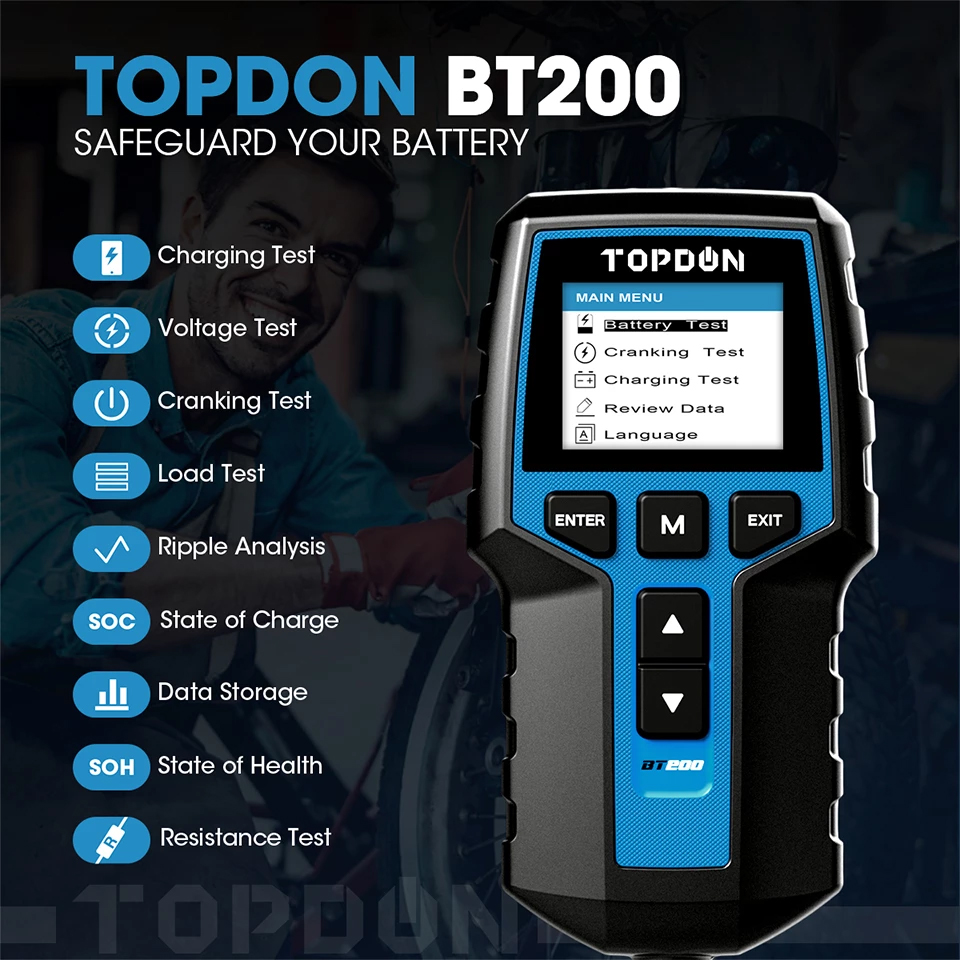 TOPDON BT200 12V 24V Autobatterietester 