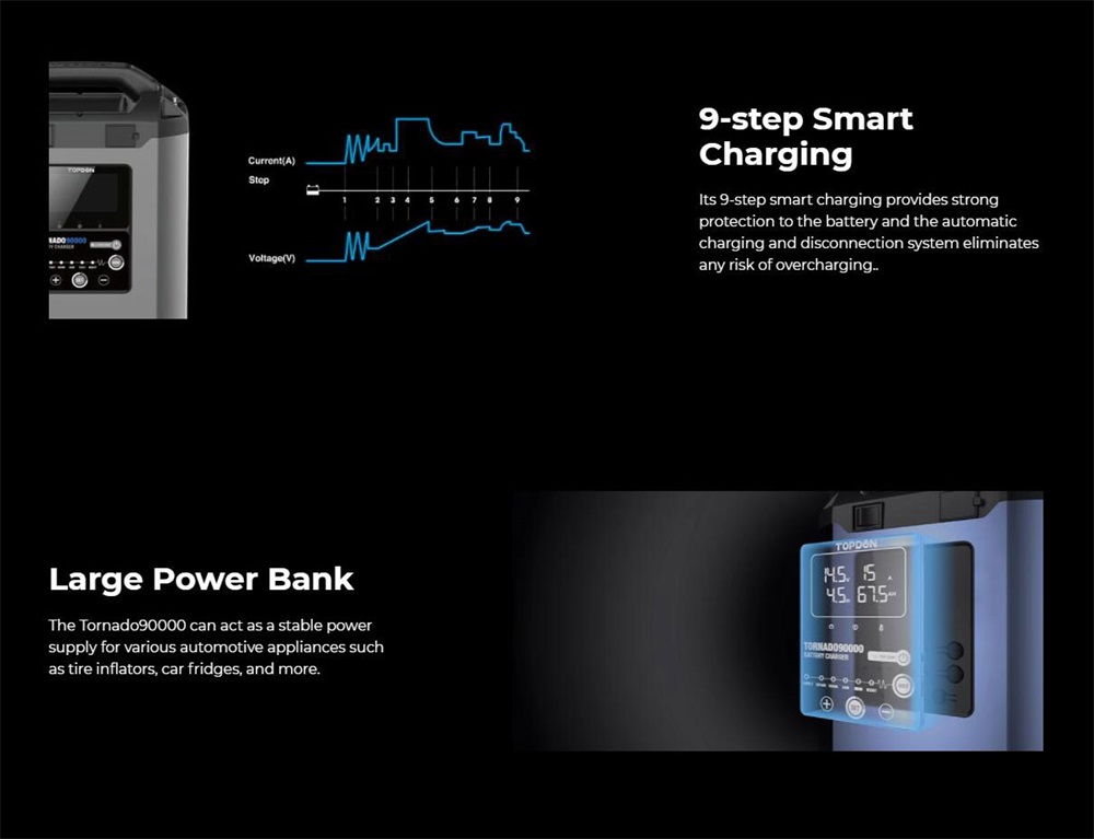 Chargeur de batterie au plomb Topdon T90A