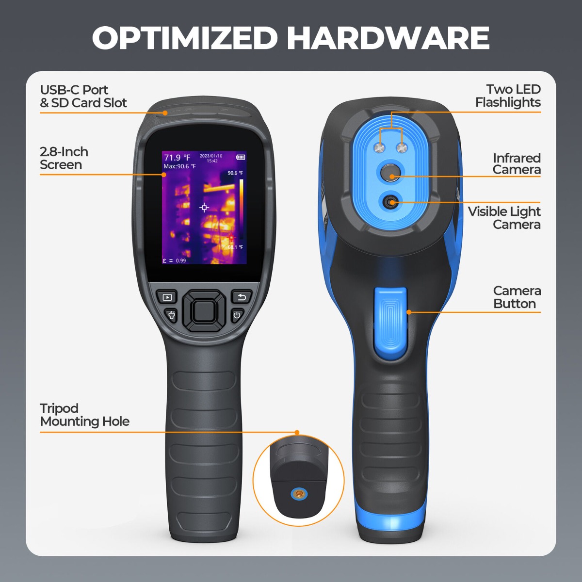 TOPDON TC005 handheld thermal imaging camera