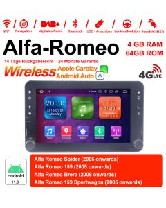 7 Zoll Android 11.0 4G LTE Autoradio/Multimedia 4GB RAM 64GB ROM Für Alfa Romeo Spider 159 Brera 159 Sportwagon Built-in Carplay / Android Auto