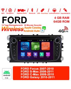 7 inch Android 11.0 4G LTE Car Radio / Multimedia 4GB RAM 64GB ROM For Ford Focus Built-in Carplay / Android Auto