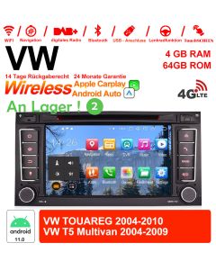 7 inch Android 11.0 4G LTE Car Radio / Multimedia 4GB RAM 64GB ROM For VW TOUAREG 2004-2010,VW T5 Multivan 2004-2009 Built-in Carplay / Android Auto