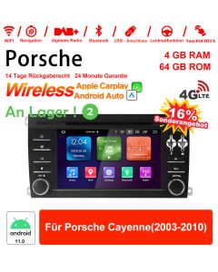 7 Inch Android 11.0 4G LTE Car Radio / Multimedia 4GB RAM 64GB ROM For Porsche Cayenne (2003-2010)