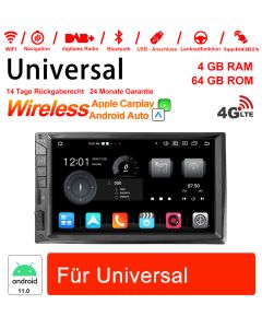 7 Zoll Android 11.0 4G LTE Autoradio / Multimedia 4GB RAM 64GB ROM für Universal GPS Navigation Stereo Radio WIFI MP3 Bluetooth USB