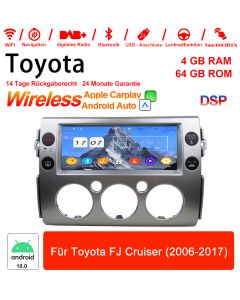 10 pouces Android 10.0 Autoradio / Multimédia 4 Go de RAM 64 Go ROM pour Toyota FJ Cruiser 2006-2017 Carplay intégré / Android Auto