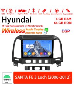 Autoradio/multimédia Android 12.0 pour Hyundai SANTA FE 3 trous 2006-2012