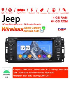 6.2 Zoll Android 12.0 Autoradio / Multimedia 4GB RAM 64GB ROM Für Jeep Wrangler Compass Caliber Sebring Journey Built-in Carplay / Android Auto