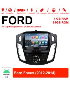 9 Zoll Android 12.0 Autoradio / Multimedia 4GB RAM 64GB ROM Für Ford Focus 2012-2014 Mit WiFi NAVI Bluetooth USB