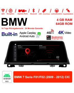 10.25 Zoll Qualcomm Snapdragon 662 8 Core Android 11.0 4G LTE Autoradio / Multimedia USB WiFi Navi Carplay Für BMW 7 Series F01 F02 (2009-2012) CIC