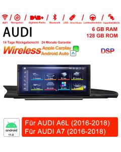 Qualcomm Snapdragon 662 8 Core Android 11.0  Autoradio/ Multimédia 6Go de RAM 128Go de ROM pour AUDI A6L 2016-2018/AUDI A7 2016-2018 CarPlay intégré