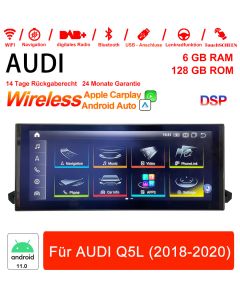 Qualcomm Snapdragon 662 8 Core Android 11.0 4G Autoradio/ Multimédia 6 Go de RAM 128 Go de ROM pour AUDI Q5L 2018-2020 CarPlay intégré/Android Auto