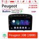 Android 12 Car Radio / Multimedia For Peugeot 308 2008